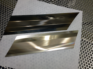 Roller-embossing shims, front- and backside